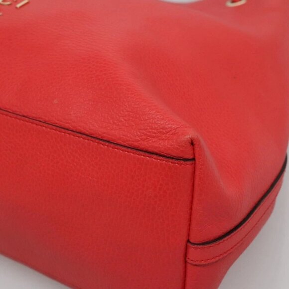GUCCI Tote Bag Leather Outlet Red Gold 380118 - Picture 9 of 16
